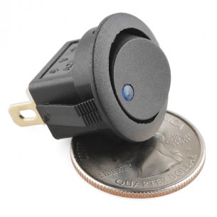 Rocker Switch - Round with Blue LED